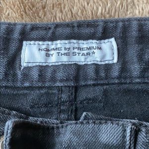 Homme by premium black men’s biker jeans